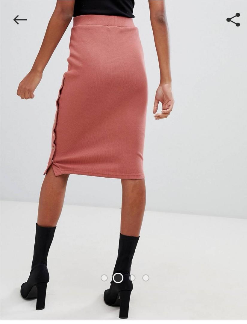 Missguided red midi skirt clearance