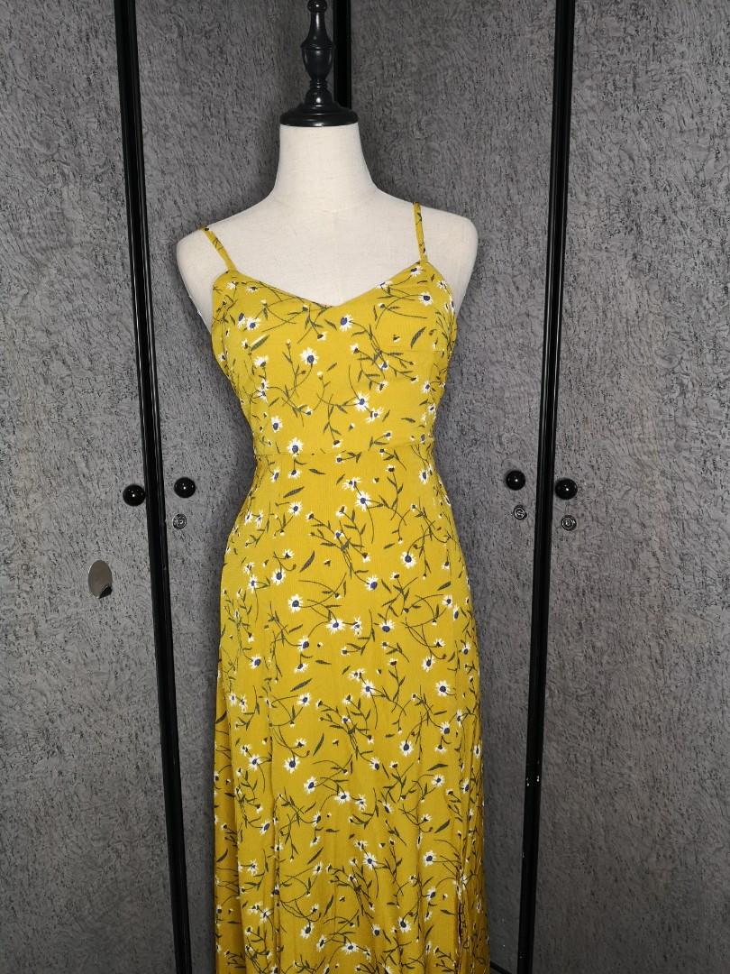 mustard beach dress