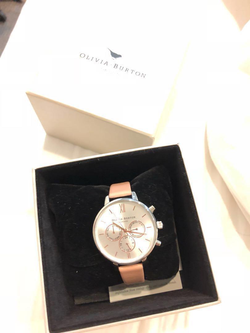 Olivia Burton Chrono Detail Silver Rose Watch Women s Fashion Watches Accessories Watches on Carousell