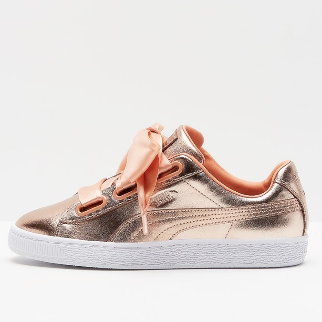 puma basket heart gold