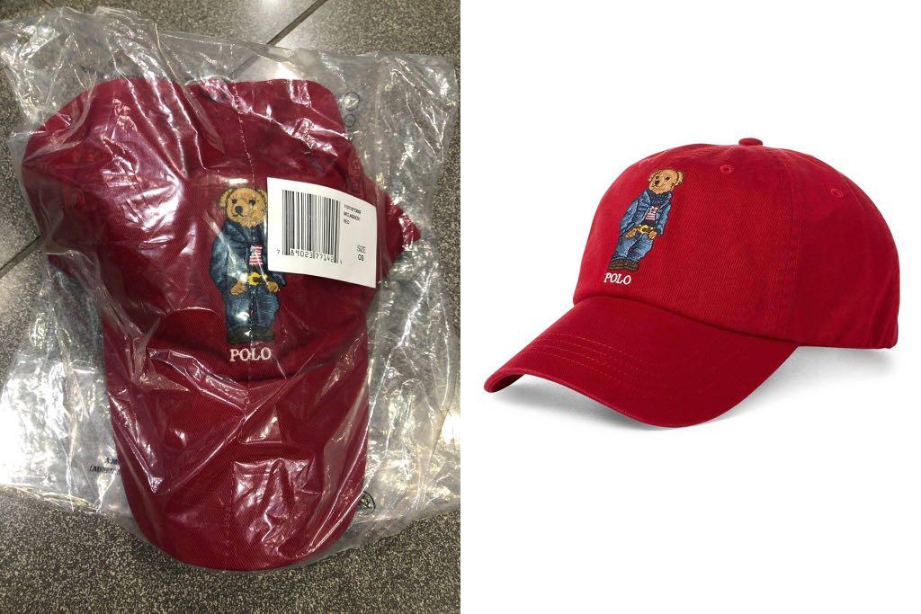 polo bear hat red