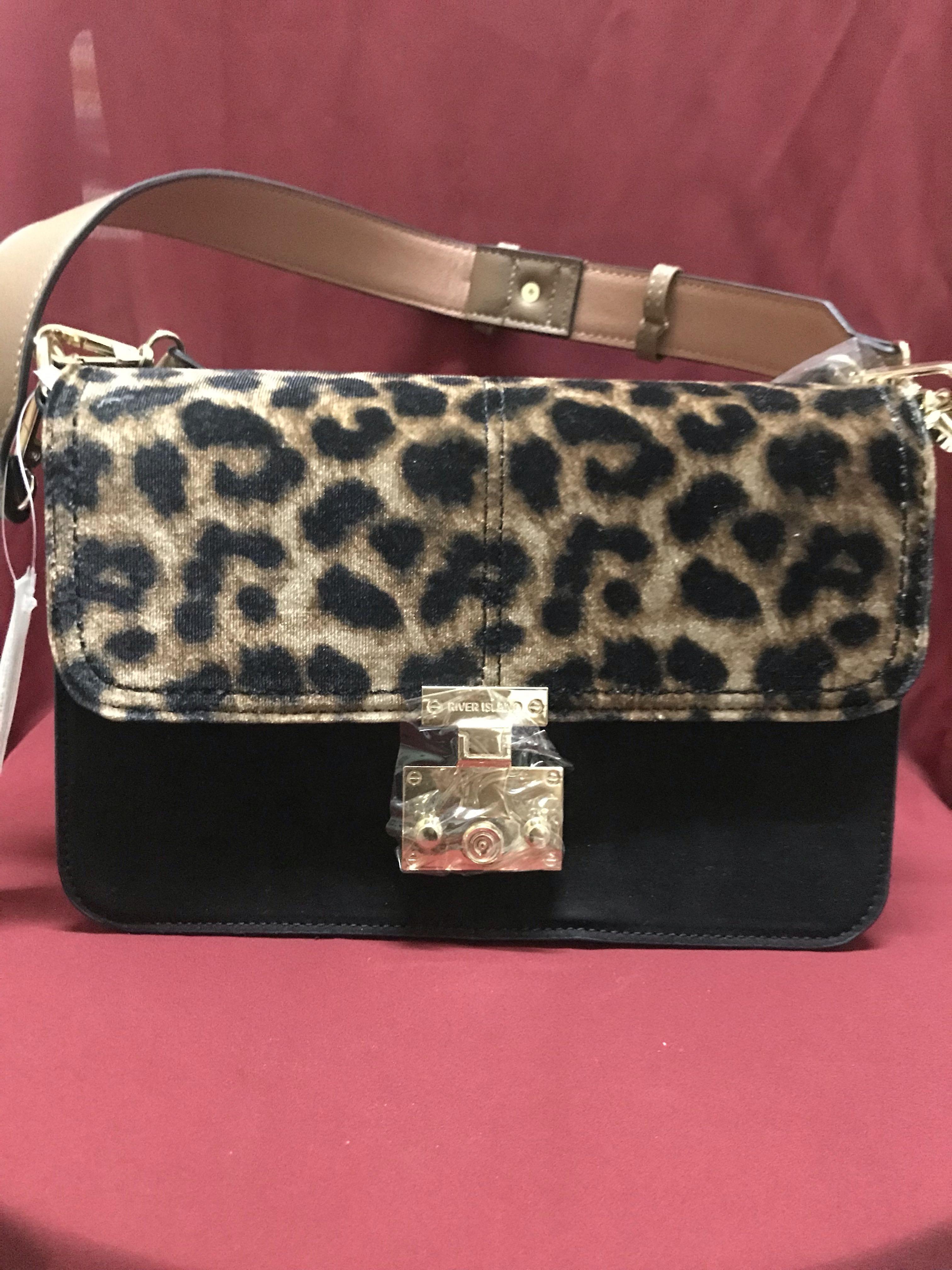 River Island Leopard Print Lock Front underarm bag Women s
