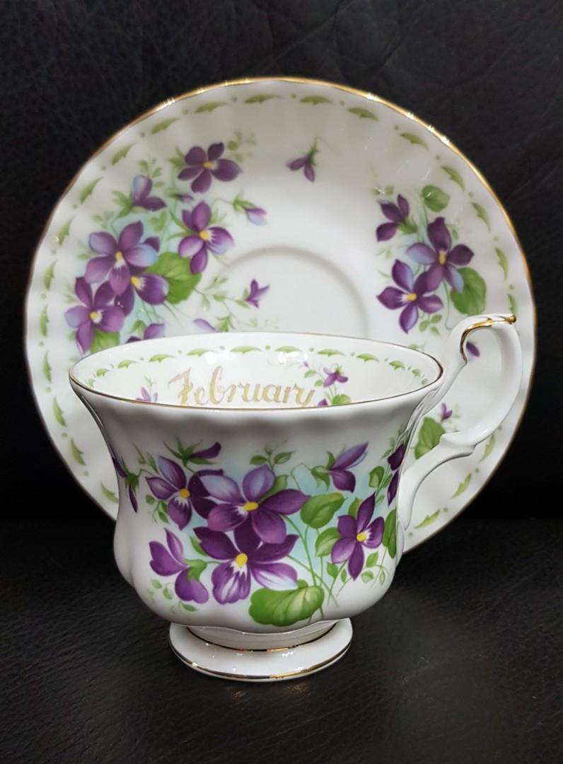 Royal Albert February Violets Bone China Cup and Saucer, Furniture