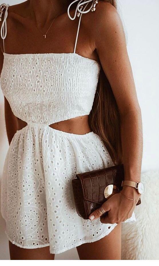sabo skirt white playsuit