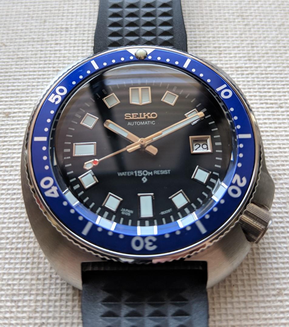 Seiko 6105 8110 Automatic Homage with Blue Insert, Luxury, Watches on ...