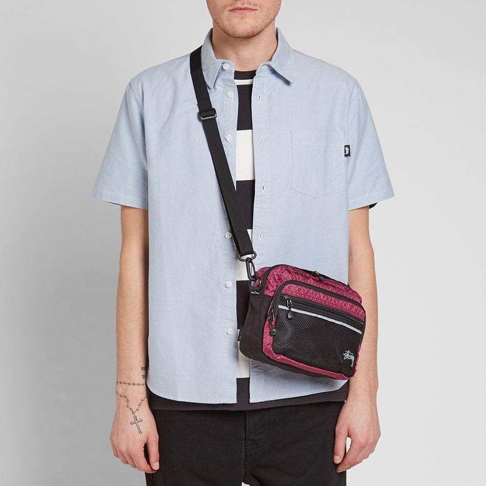 Stussy diamond ripstop shoulder online bag black