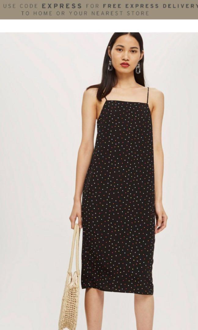 Topshop utility poppy square neck slip dress