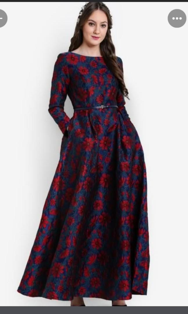 jacquard fit & flare dress