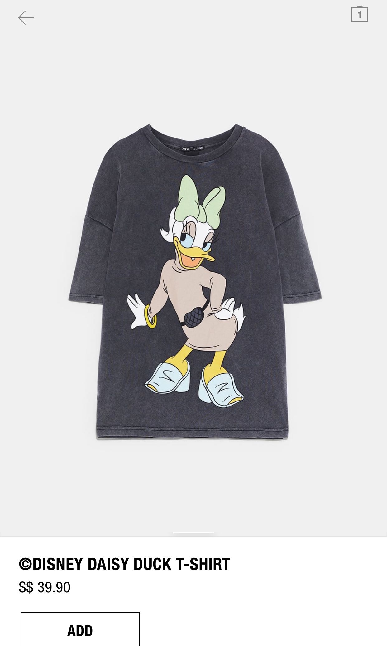 daisy duck t shirt zara