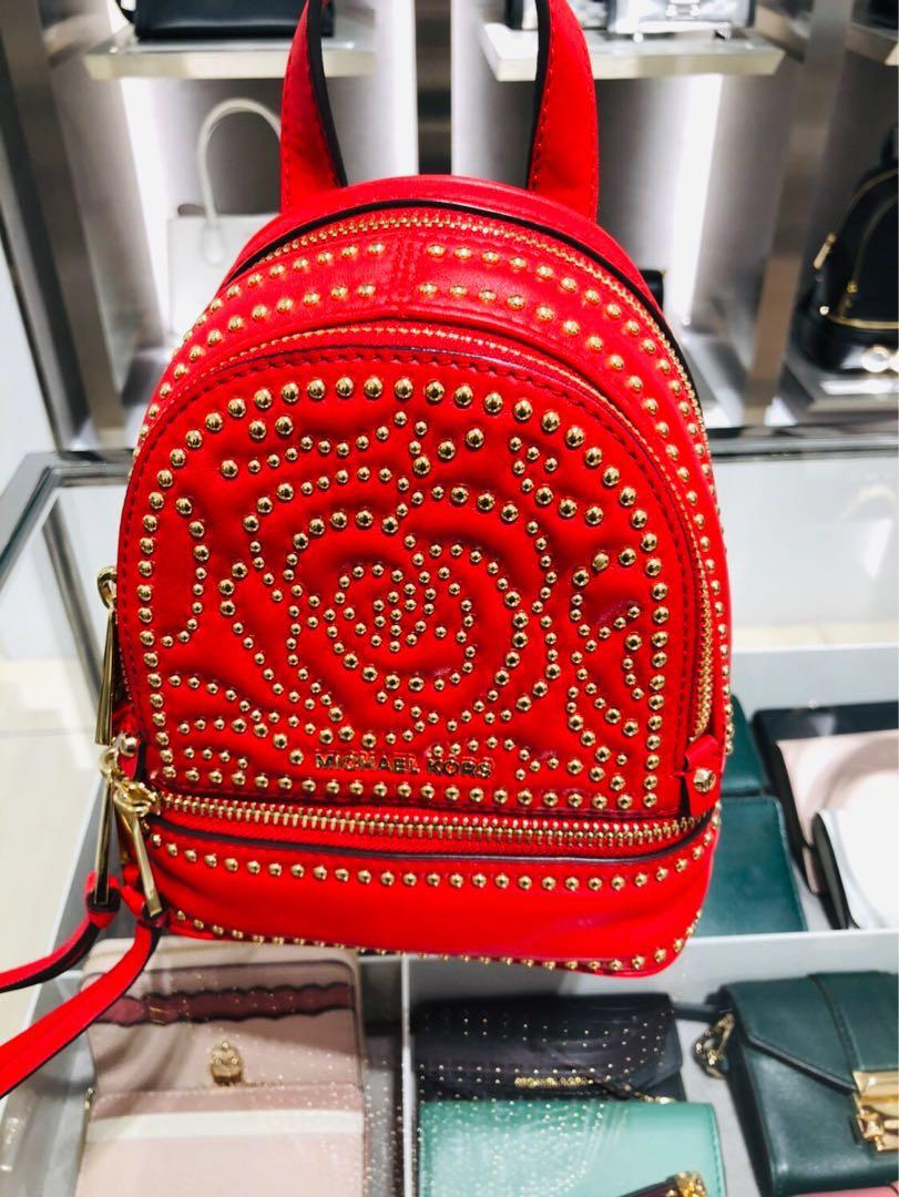 Red backpack michael kors 2025