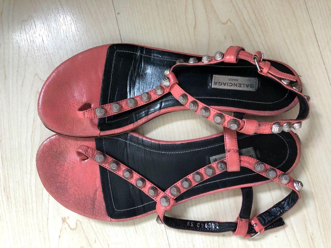 balenciaga studded slides