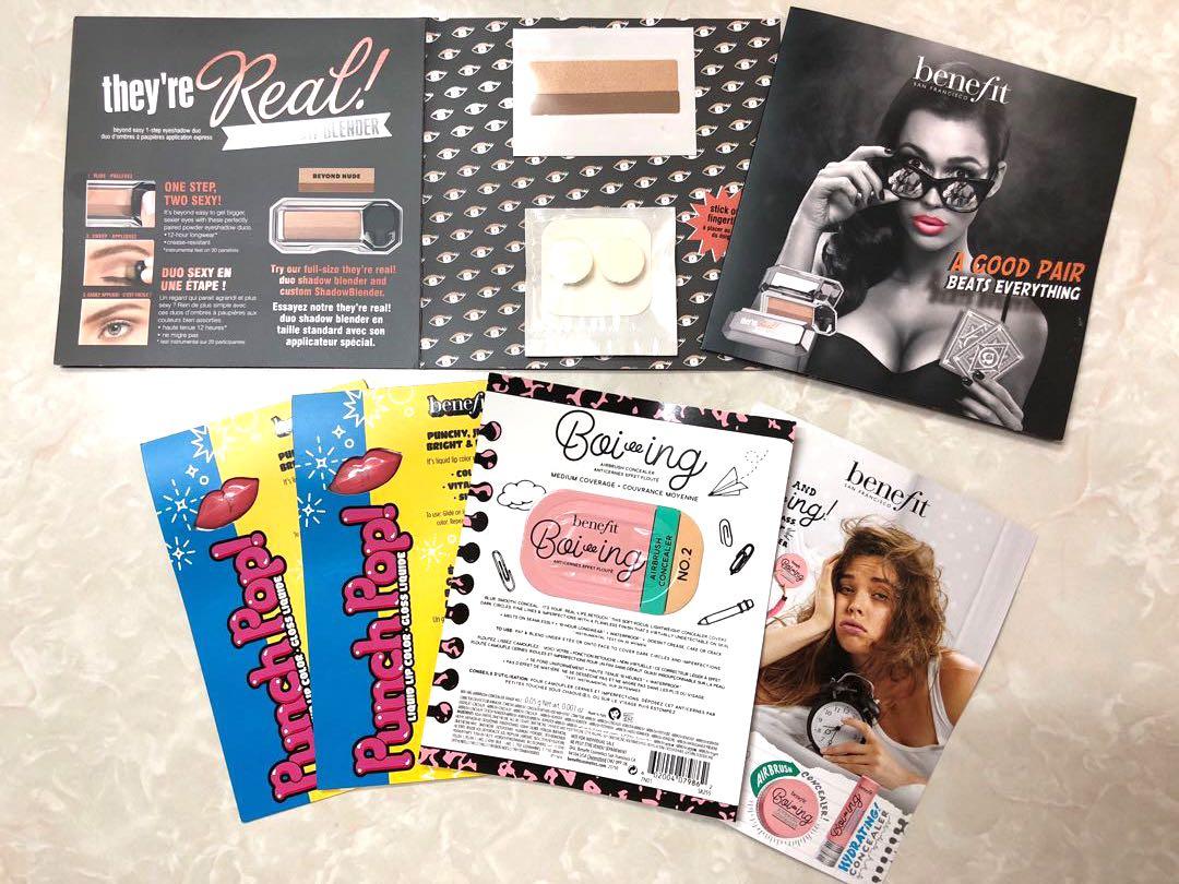 Benefit Tester Bundle (Category: Makeup) located in Cebu City. Submitted by donnalyc (Listing ID 222159962, Image 1). Description: 2 Beyond Nude Duo Shadow Blender 2 Boi-ing Airbrush Concealer No. 2 2 Punch Pop Liquid Lip Color.