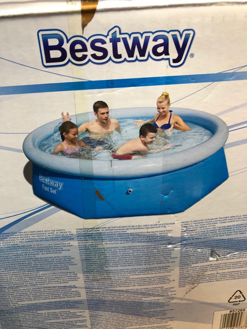 Bestway 57265 8 Feet Fast Set Indoor Outdoor Large Family Inflatable Swimming Pool Premium From Lazada Everything Else On Carousell