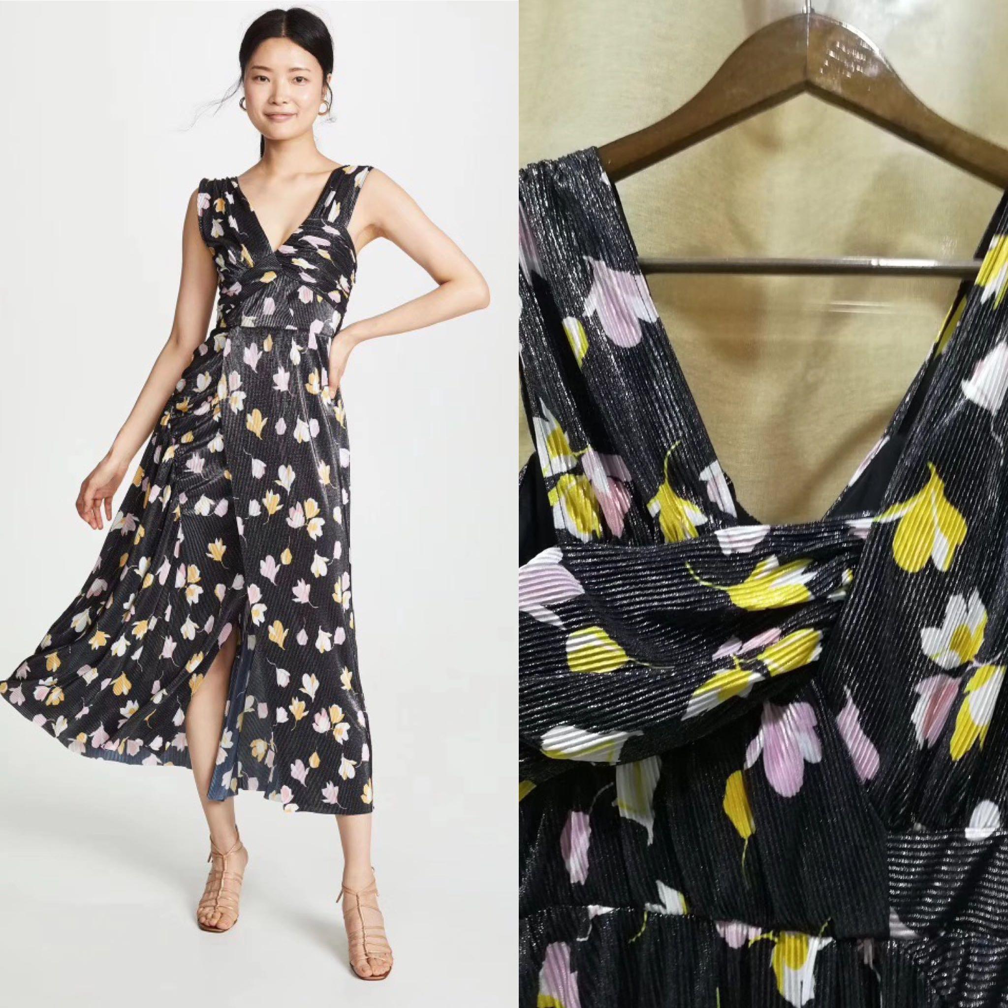 Self portrait floral best sale printed plisse dress