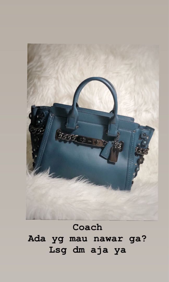 Coach swagger 27 satchel mineral blue store