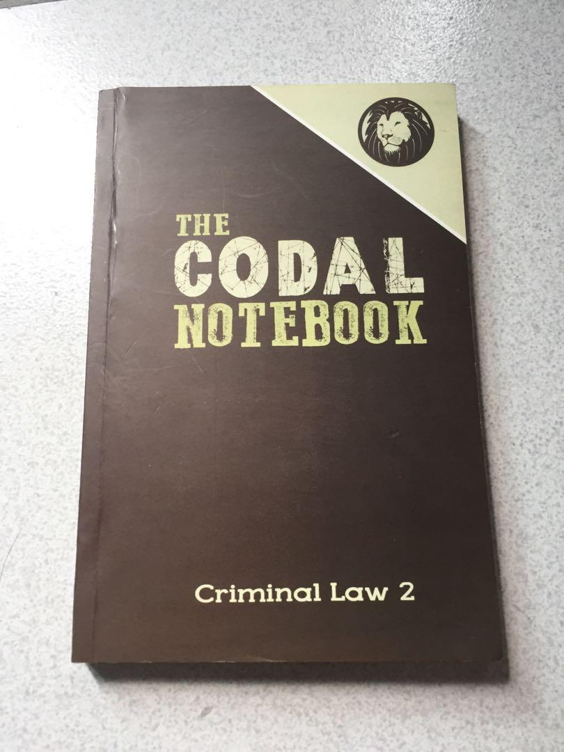 Codal Notebook (Criminal Law 2) (Category: Textbooks) located in Quezon City. Submitted by rklmon (Listing ID 221952759, Image 1). Description: Never used this..