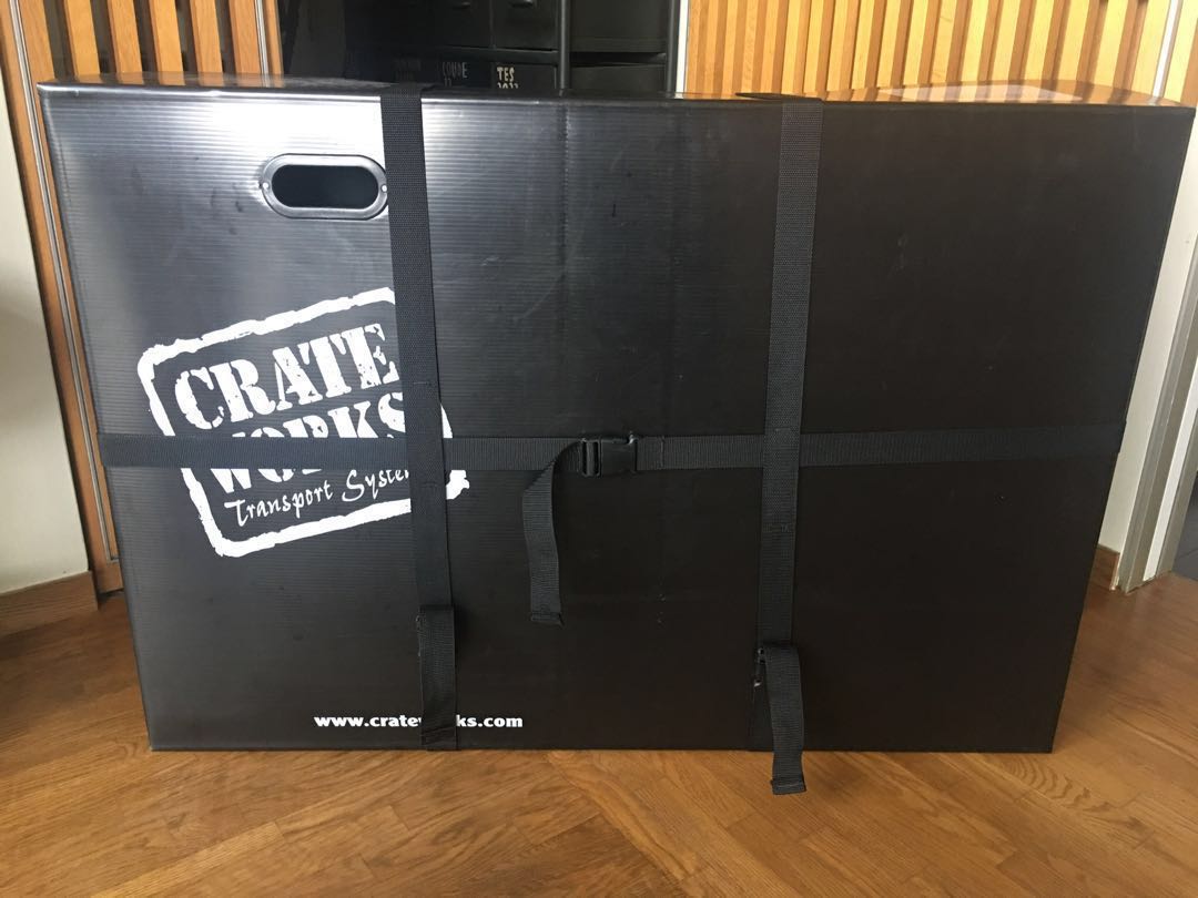 Crate Works Pro XL C Plastic Bike Box with HD Aluminium Caddy