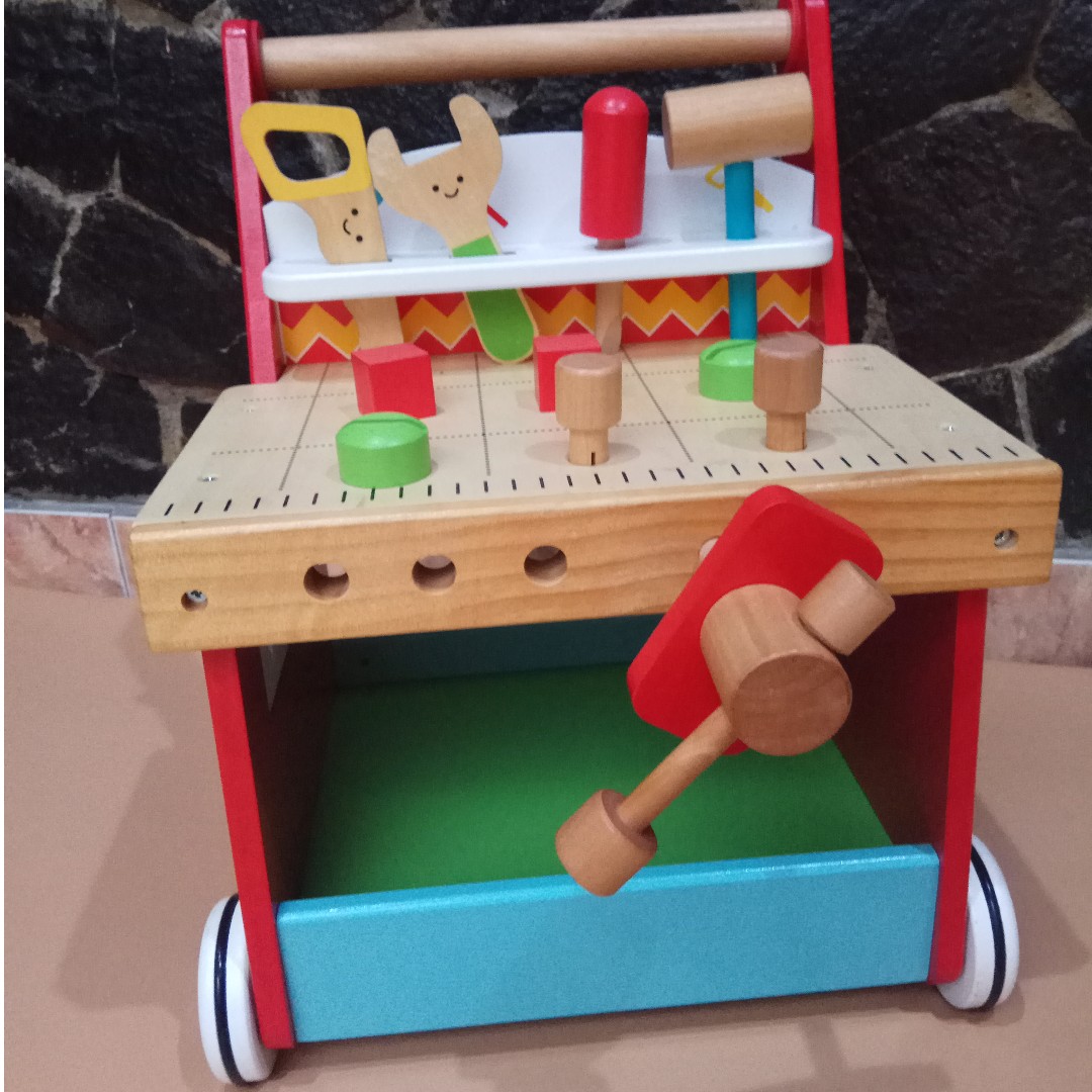 Elc Wooden Tool Bench Cart Walker Elc Wooden Tool Bench Cart Walker