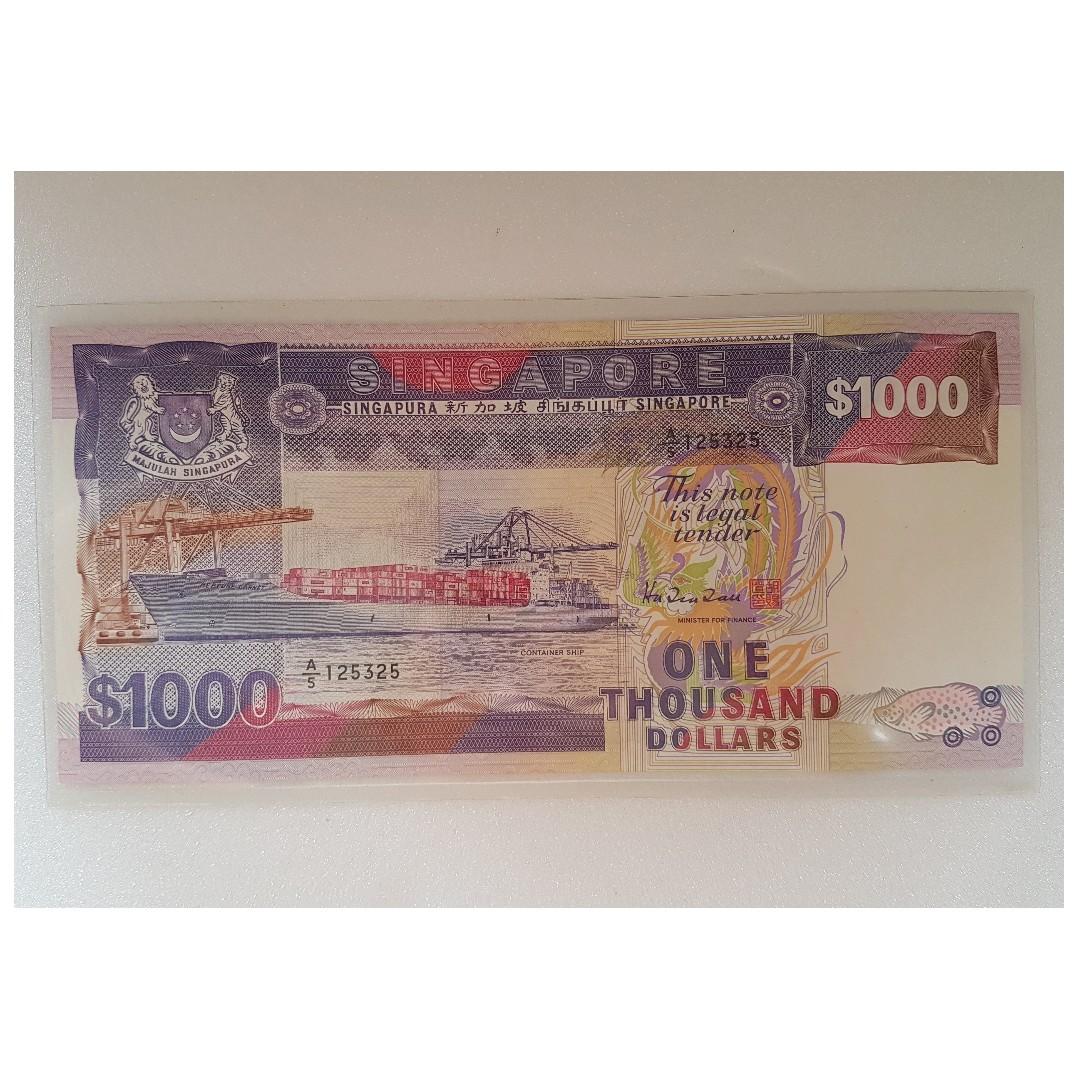 SINGAPORE 1000 1,000 DOLLAR P51 1999-2018 AA 1st Prefix UNC MONEY New BANK NOTE