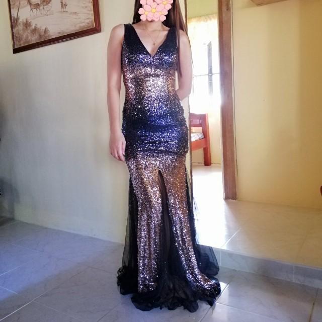 rose gold ombre sequin dress