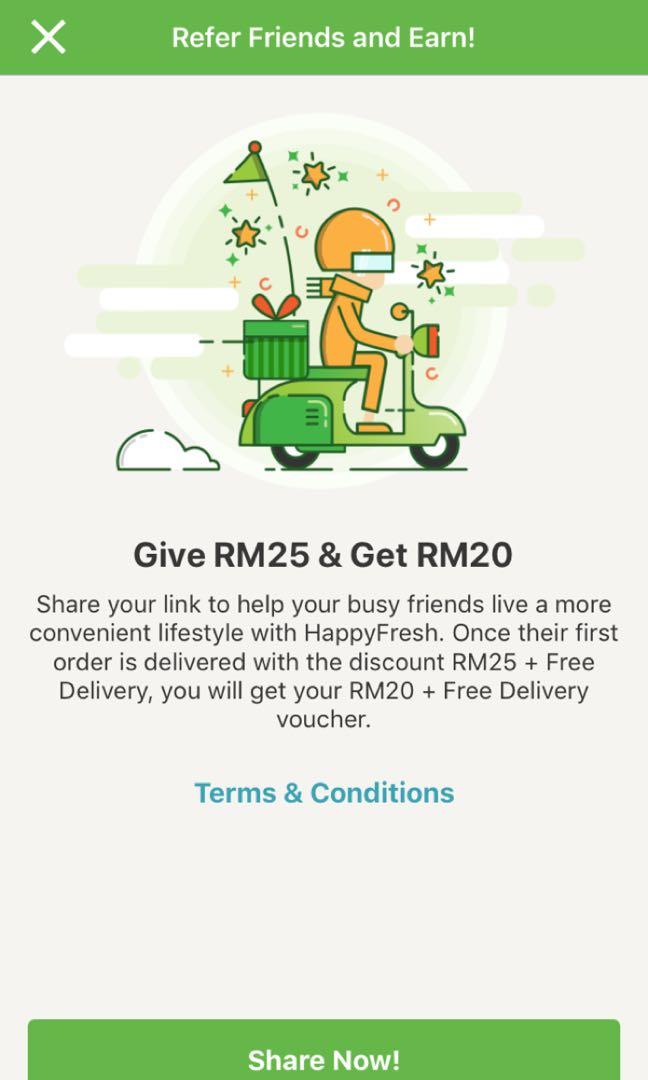 Happy Fresh Free Rm25 Free Delivery Tickets Vouchers Gift Cards Vouchers On Carousell