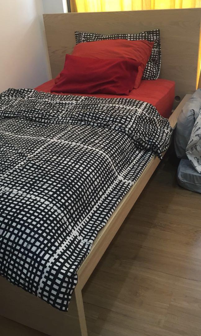 IKEA MALM SUPER SINGLE BED, Furniture & Home Living, Furniture, Bed