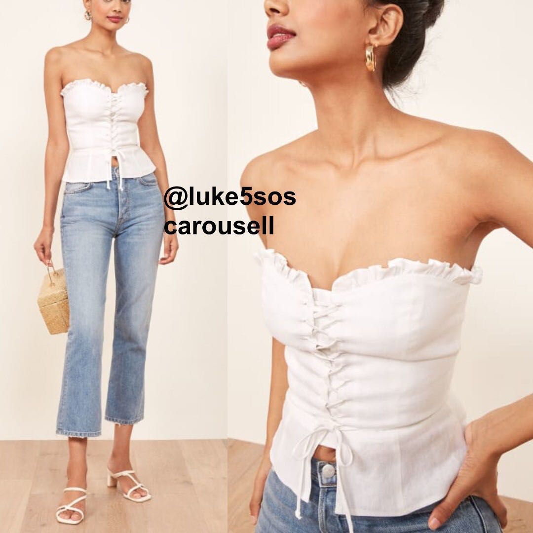 white corset bustier top