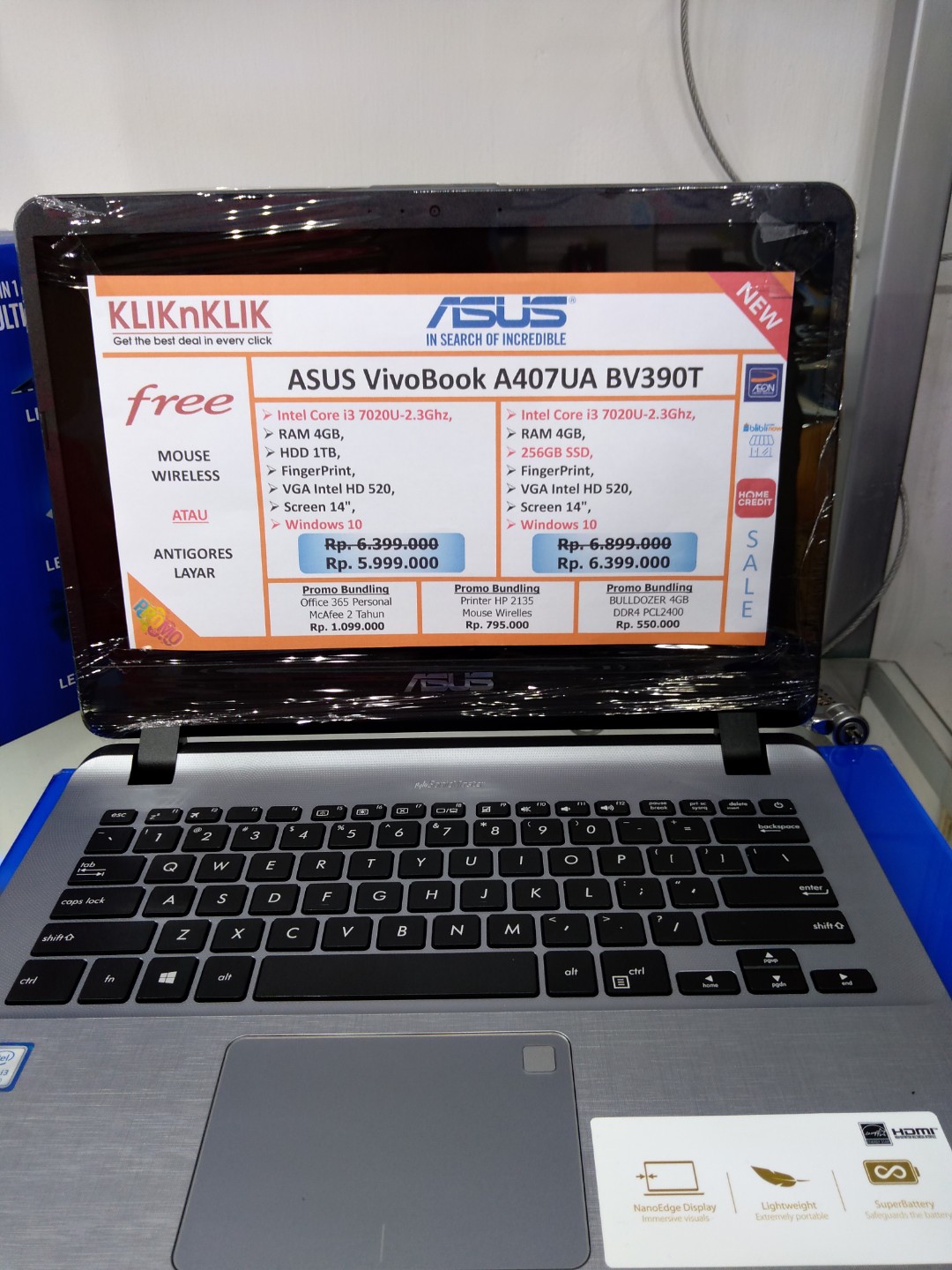 Kredit Bunga Cicilan 0 Laptop Asus Vivobook A407ua Bv390t Intel Core 3 Ram 4 Gb Elektronik Komputer Laptop Di Carousell