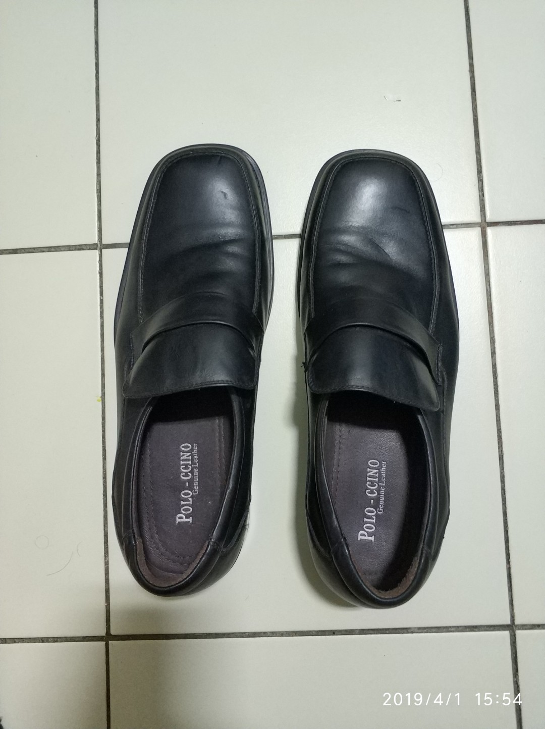 Men's formal shoes black - big size 