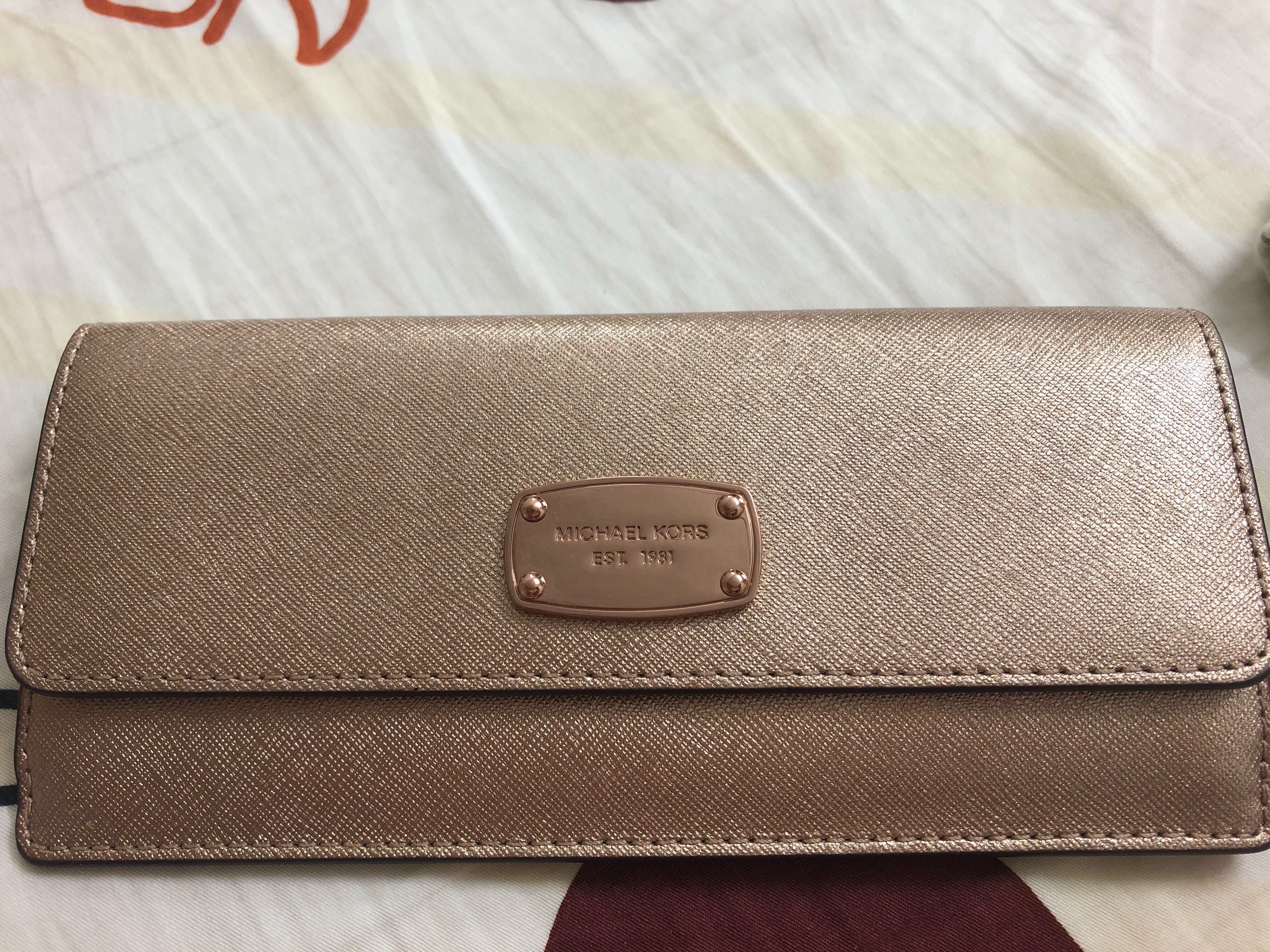 michael kors flat wallet leather