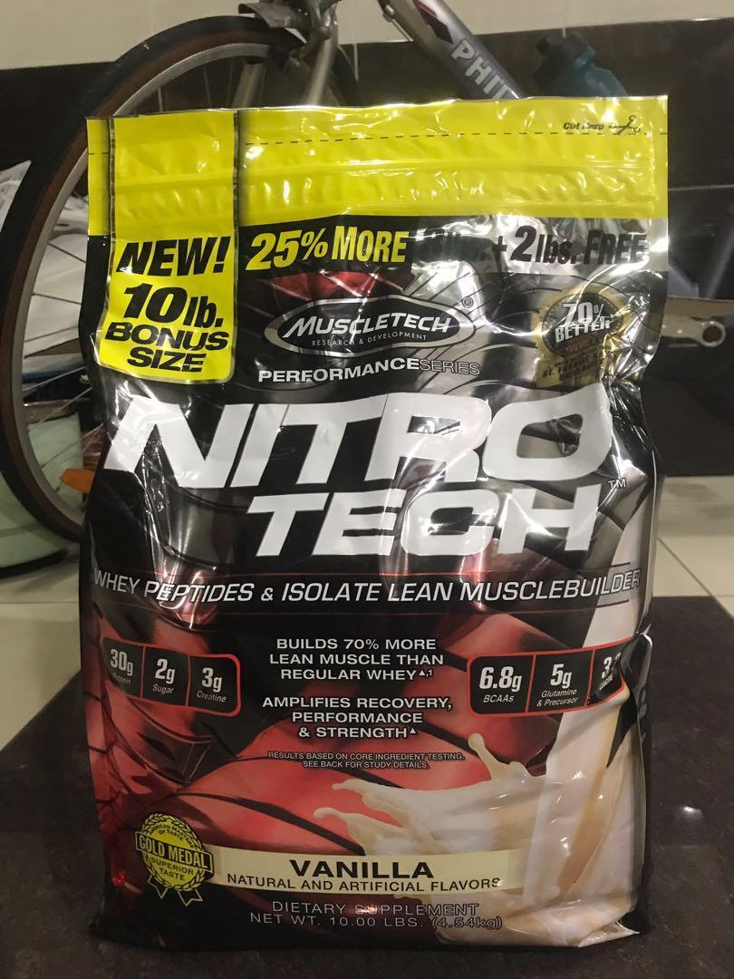 Muscletech Whey Protein Nitro Tech Performance Series 10Lbs #Me150, Food &  Drinks, Beverages On Carousell