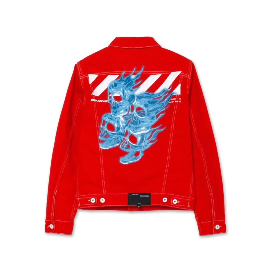 red off white denim jacket