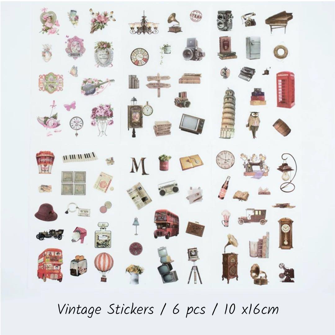 PRICE LOWERED Bullet Journal Stickers / Vintage themed Hobbies Toys