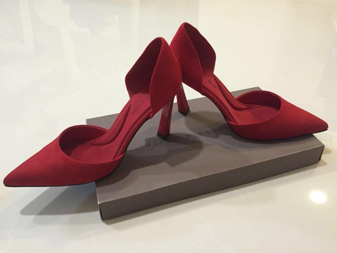 charles and keith red heels