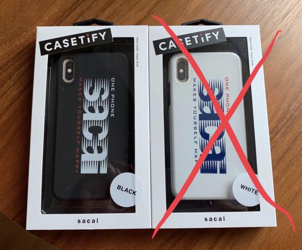 sacai × CASETiFY iPhone case X/Xs white-