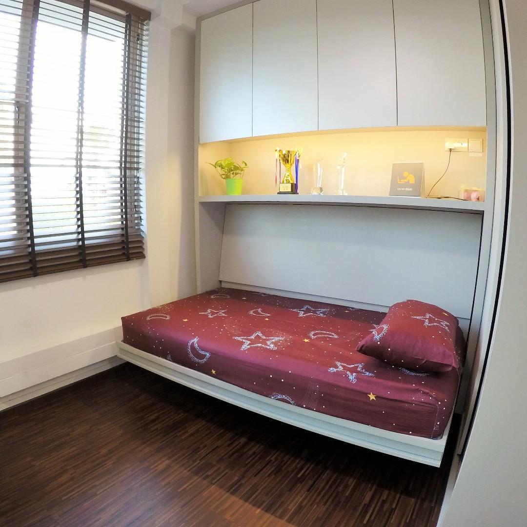 SpaceSaving Pseries Single Bed (H) Hidden/Conceal Bed, Furniture