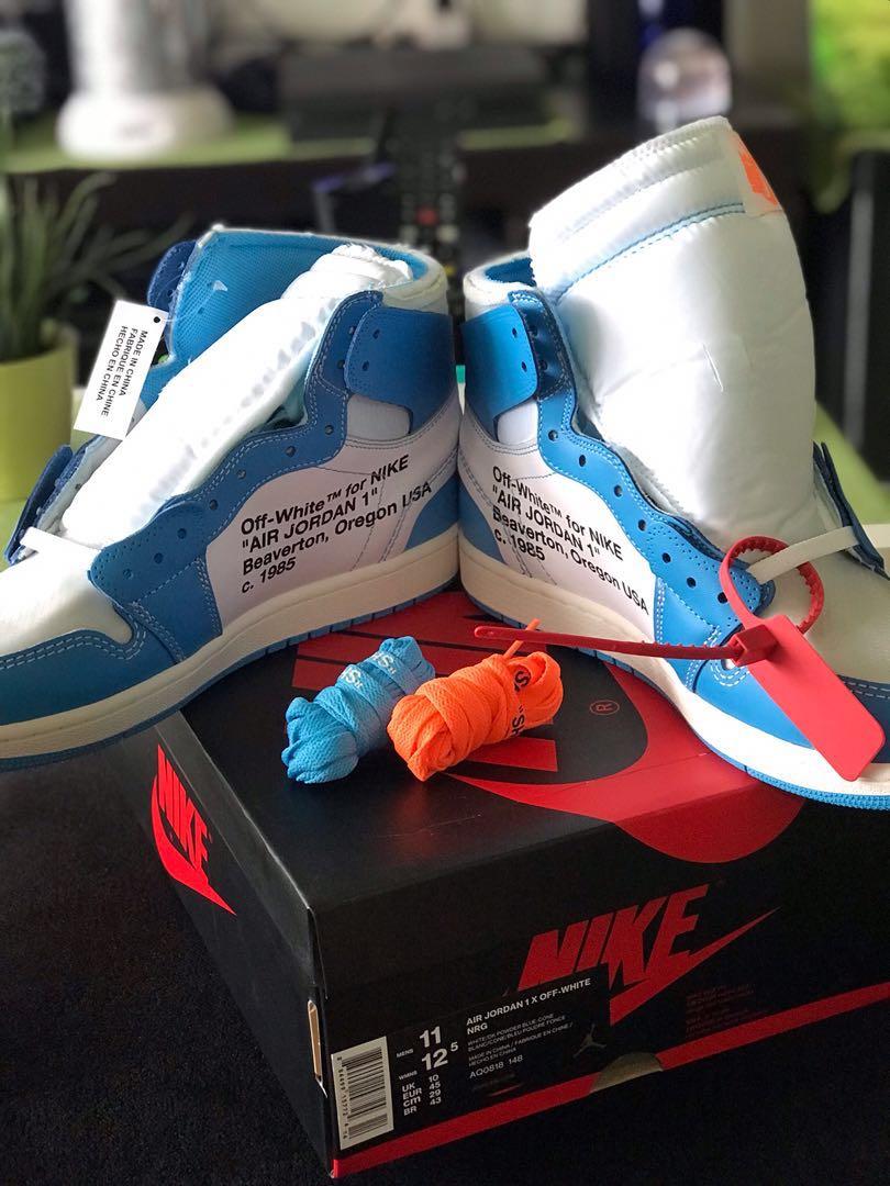 off white x nike jordan 1 unc