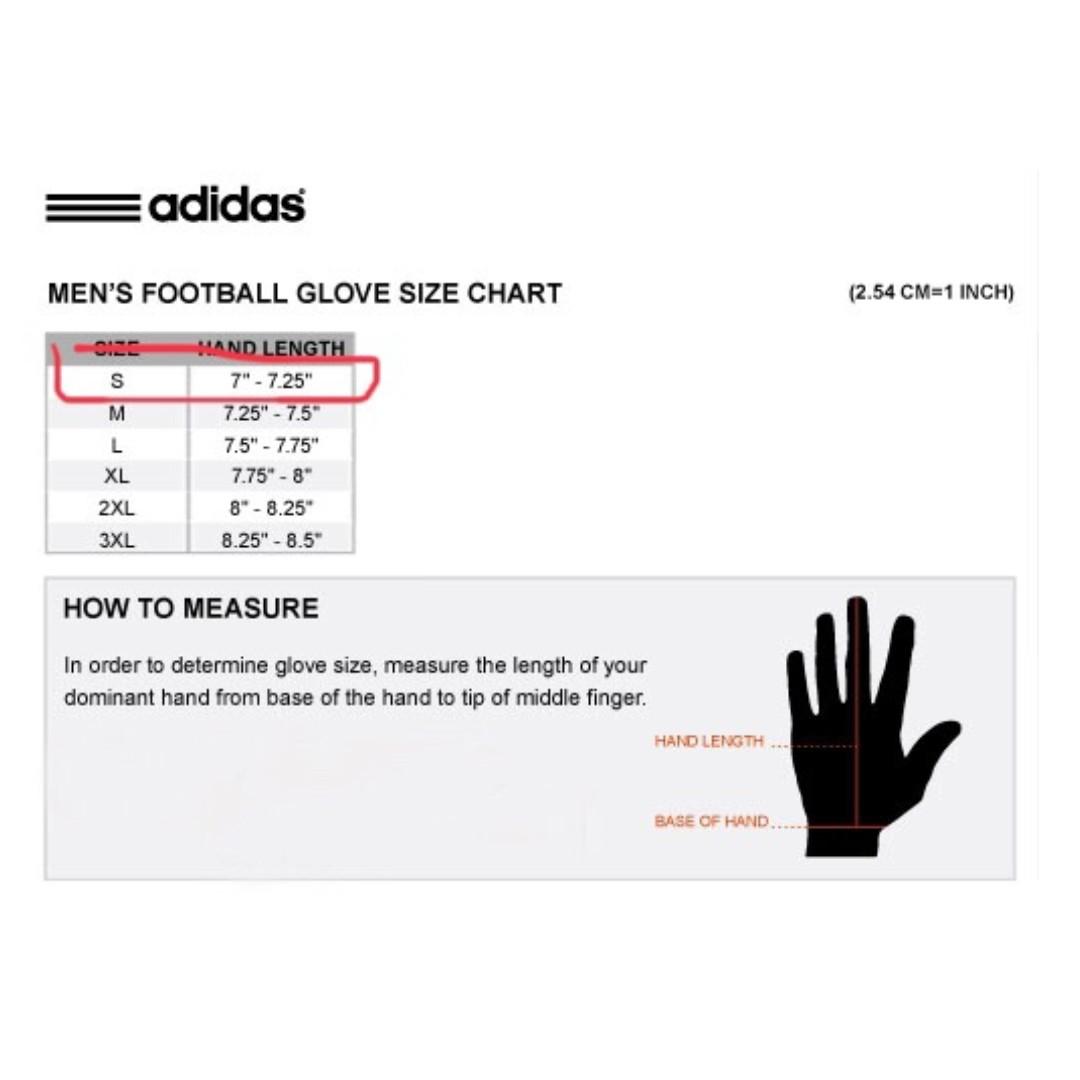 adidas training gloves size chart