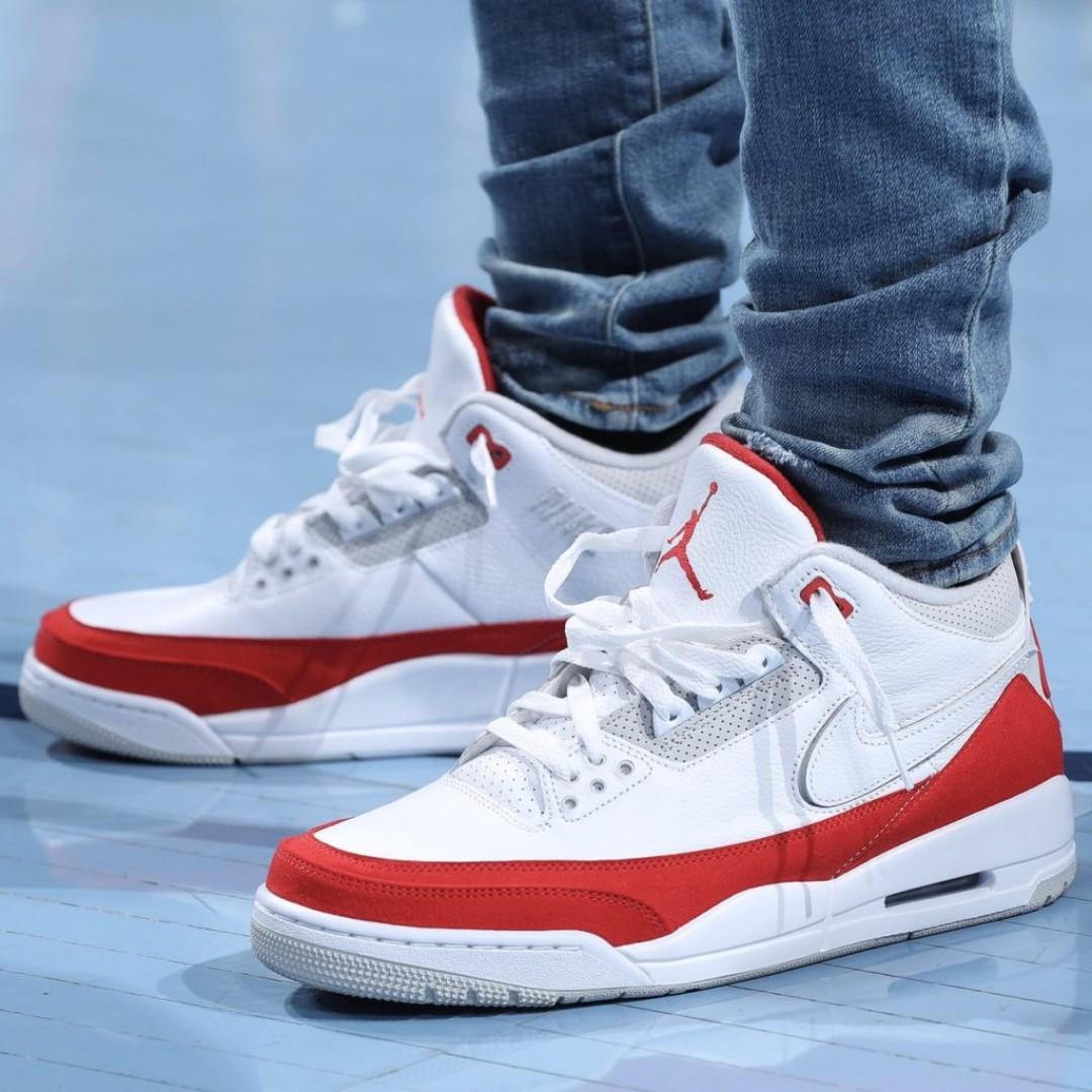 Jordan retro 3 university red hot sale