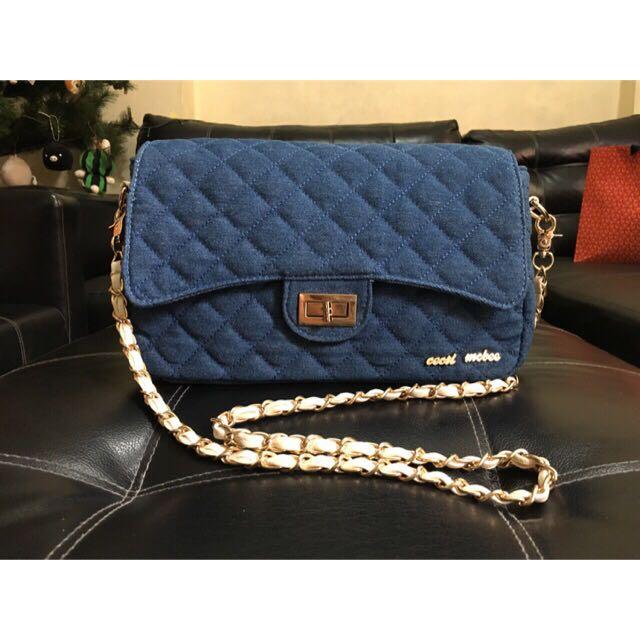 Authentic Cecil Mcbee Denim Chain Sling Bag Women S Fashion Bags Wallets Cross Body Bags On Carousell