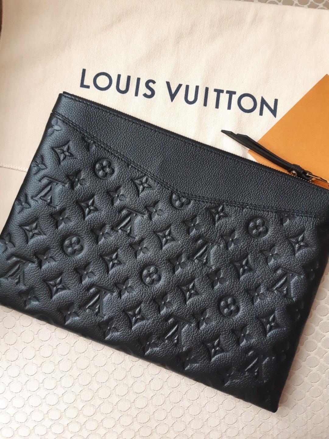 Louis Vuitton Monogram Empreinte Daily Pouch M62937 Women's Clutch Bag  Black LV