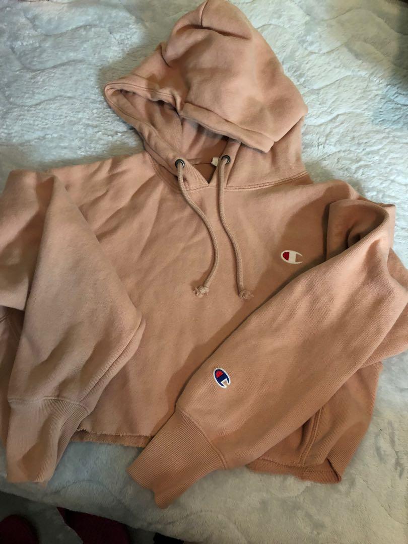tan cropped hoodie