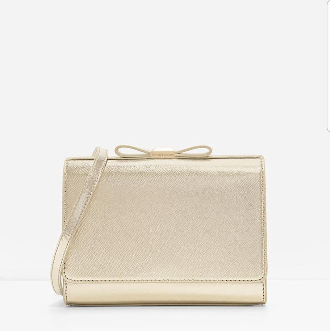 charles and keith bow detail clutch