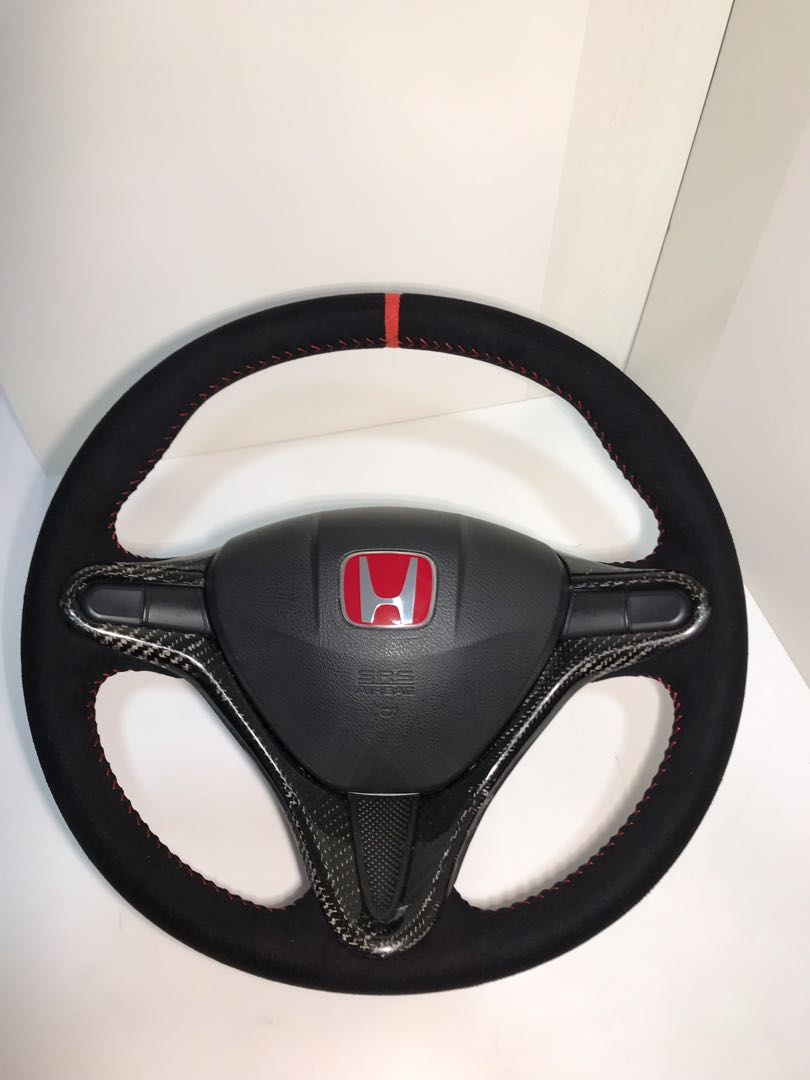 Civic fd/Fd2r genuine Alcantara steering wheel wrapping, Car