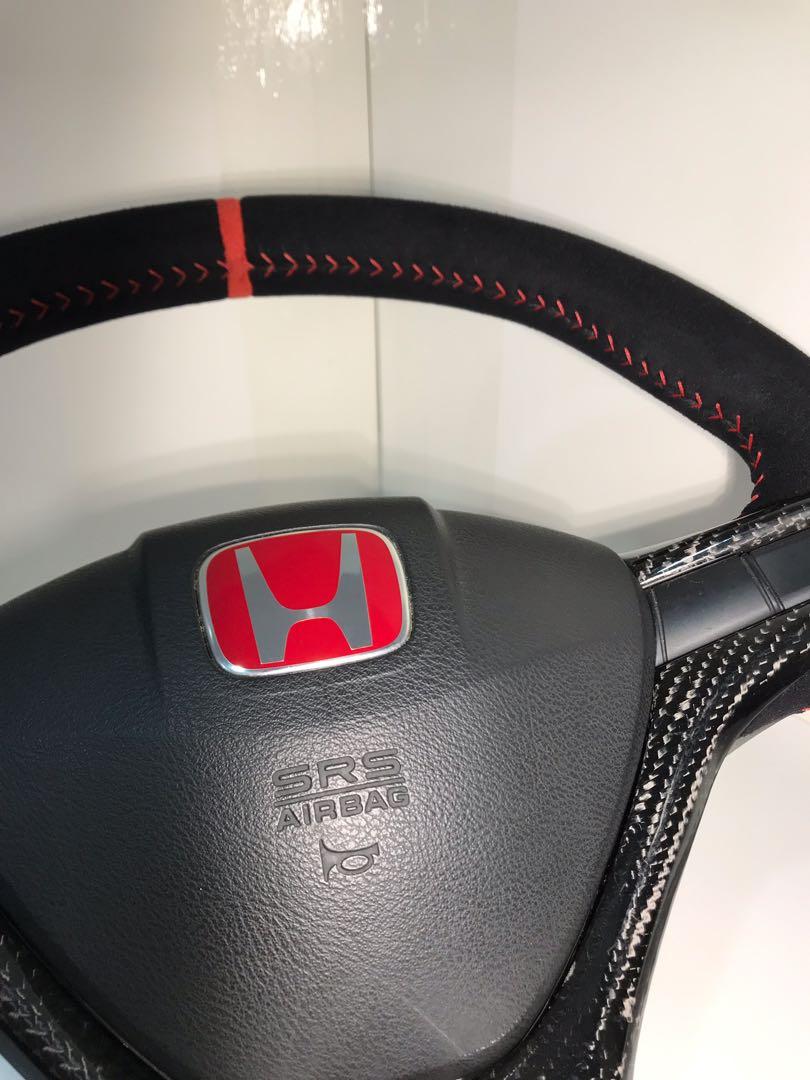 Civic fd/Fd2r genuine Alcantara steering wheel wrapping, Car