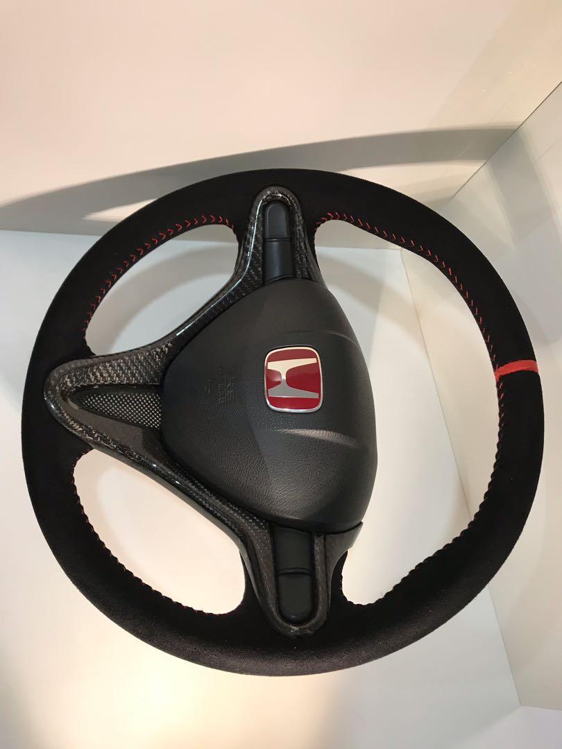 Civic fd/Fd2r genuine Alcantara steering wheel wrapping, Car