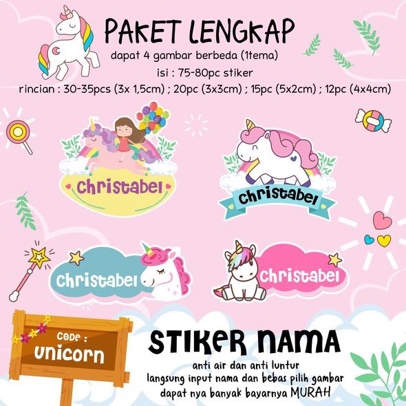 Label Stiker Nama Whiteboard