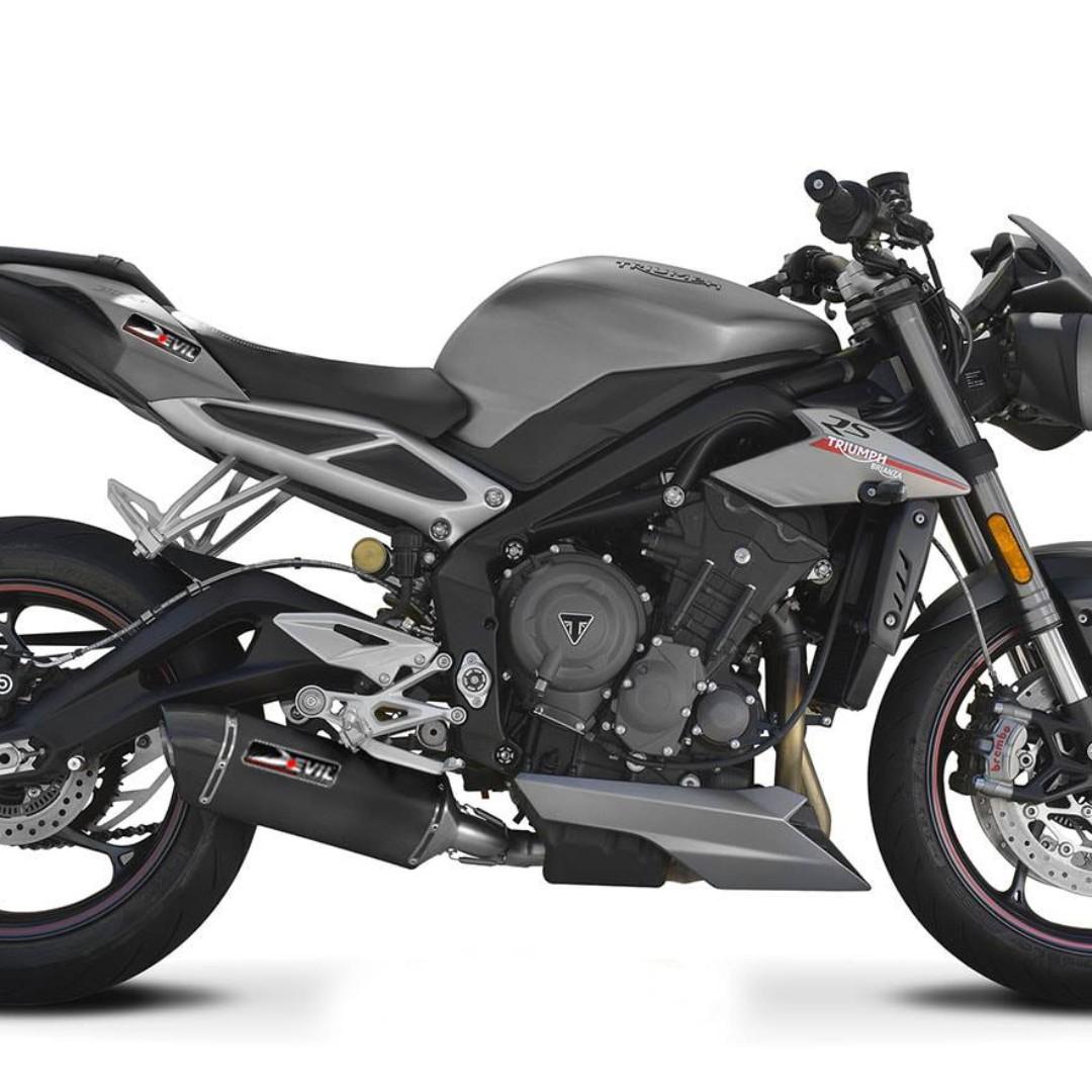 Devil Exhaust Systems Singapore Triumph Street Triple 765 S R Rs 2017 2019 Euro 4 Ready Stock Promo Do Not Pm Kindly Call Us Motorcycles Motorcycle Accessories On Carousell