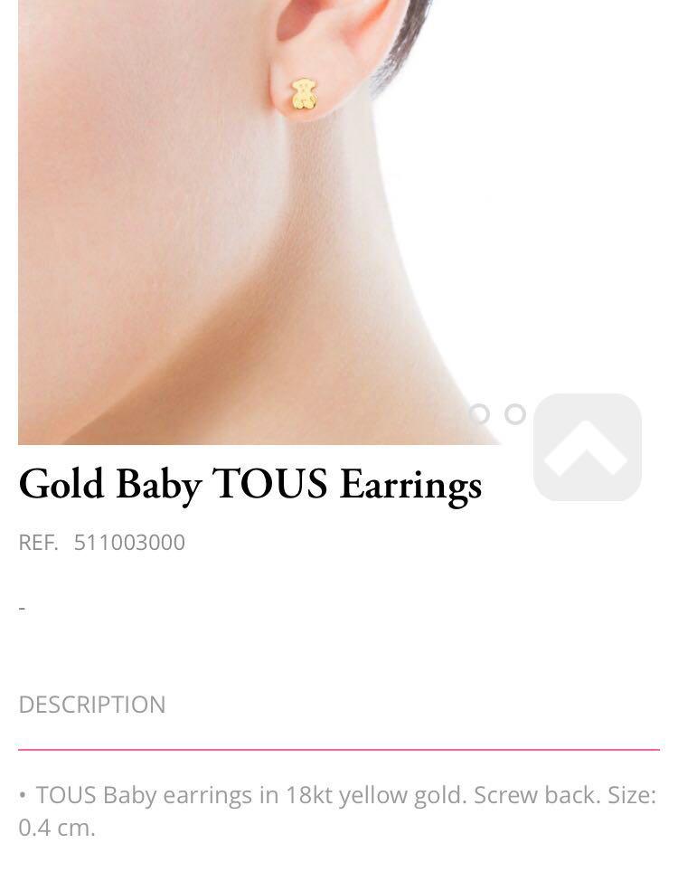 Gold Baby Tous Earrings Women S Fashion Jewelry Organizers Rings On Carousell