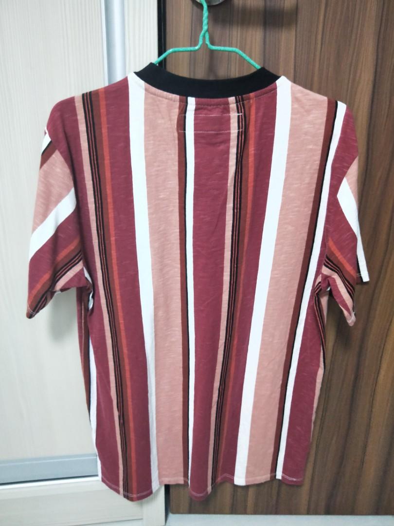 Guess david sayer stripe tee pink hot sale